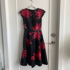 Formal dress with sequin roses